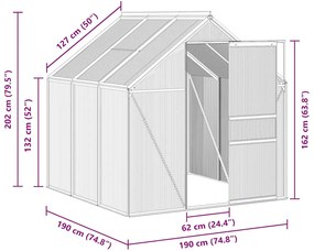 Estufa com base alumínio antracite 3,61 m²