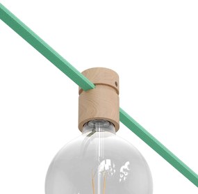 Wooden lamp holder for string light cable and Filé system. Made in Italy