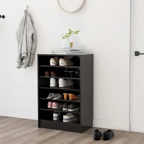 vidaXL Armário p/ sapatos 60x35x92 cm contraplacado preto brilhante