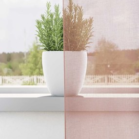 Cortinas de voile com ilhós 2 pcs rosa 140x225 cm