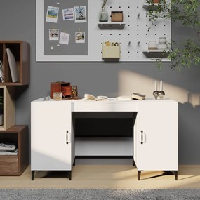 vidaXL Secretária 140x50x75 cm derivados de madeira branco