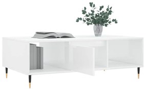 Mesa de centro 104x60x35 cm derivados madeira branco brilhante