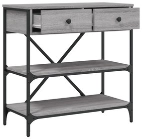Mesa consola 75x34,5x75 cm derivados de madeira cinzento sonoma