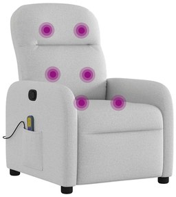 Cadeira de massagem reclinável tecido cinzento