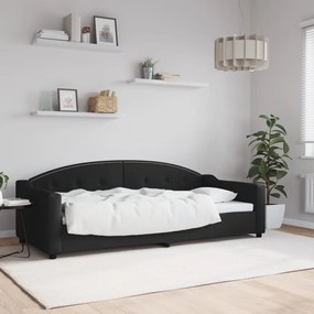 Sofá-cama 90x200 cm tecido preto