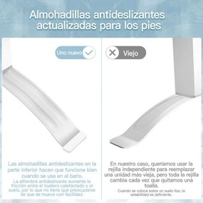 Toalheiro elétrico com 6 barras Aquecedor para aquecer e secar roupa e toalhas 2 em 1 Vertical e de parede  53 x 35 x 90 cm Prateado