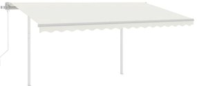 Toldo automático c/ LED e sensor de vento 4x3,5 m cor creme