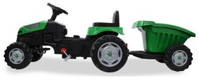 Tractor a pedais para crianças com reboque Strong Bull Verde