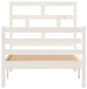 Estrutura de cama 90x200 cm madeira de pinho maciça branco