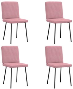 Cadeiras de jantar 4 pcs veludo rosa