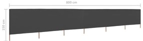 Para-vento com 6 painéis em tecido 800x120 cm antracite