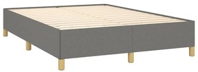 Estrutura de cama sem colchão 140x190 cm tecido cinzento-escuro