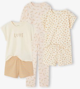 Lote de 3 pijamas leopardo, para menina cru