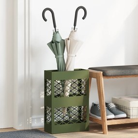 vidaXL Suporte de Guarda-chuva Verde-Azeitona , 28x12x41 cm, em Aço