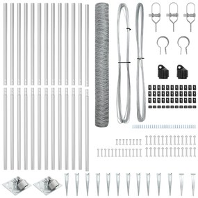 Conjunto de Cercas Conjunto de 2 Aço galvanizado