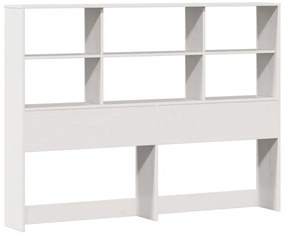 Cama com estante sem colchão 200x200 cm pinho maciço branco