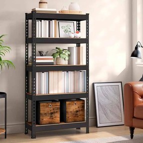 Estante para cargas pesadas com 5 prateleiras 30 x 75 x 150 cm preto e castanho vintage