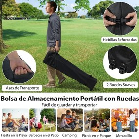Tenda Pop up de 3 x 3 m com parede lateral para jardim, festas, feiras, eventos com 4 pesos areia, portátil com bolsa enrolável branca