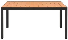 Mesa de jardim em alumínio e WPC 150x90x74 cm castanho