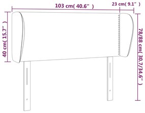 Cabeceira de cama c/ abas tecido 103x23x78/88 cm preto