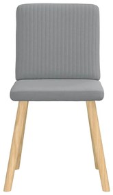 Cadeiras de jantar 4 pcs tecido cinzento-claro