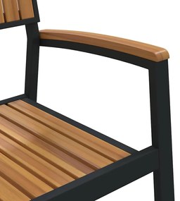Conjunto de Jantar de Jardim de 7 Peças em Madeira Sólida de Acácia e