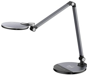 Candeeiro de Escritorio Q-Connect Secretária Profissional Alumínio 9w 120 LED Carregador Movel Cor Preto