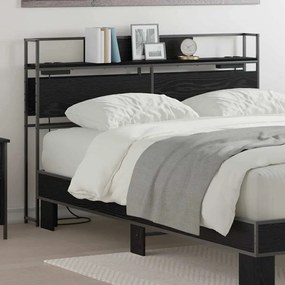 vidaXL Cabeceira de armazenamento com cabeceira Carvalho preto 140 cm