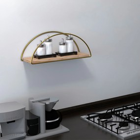 Prateleira Dekoratif Duvar Rafı 2 – Dourado Castanho – 41x17x16 cm | T