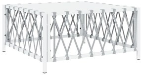 5 pcs conjunto lounge de jardim com almofadões aço branco