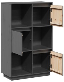 Aparador alto 74x35x117 cm pinho maciço cinzento