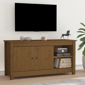 Móvel de TV 103x36,5x52 cm madeira de pinho maciça castanho mel