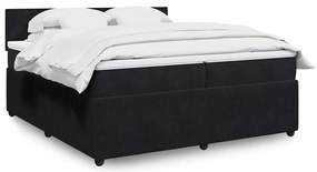 vidaXL Cama com molas/colchão 200x200 cm veludo preto