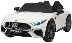 Carro elétrico para Crianças 12V 4x4 Mercedes Benz AMG SL63, Rodas Espuma EVA, Assento couro ecológico Branco