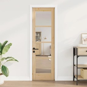 vidaXL Porta Interior com Vidro 'ORKDAL'61x198,5x4 cm Madeira Sólida Pinus