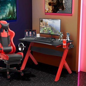 Secretária Gaming "ShadowX" - 115 x 60 cm | Mesa Ergonómica para Jogad
