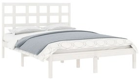 Estrutura de cama super king 180x200 cm madeira maciça branco