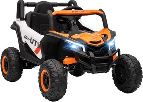 AIYAPLAY Carro Elétrico para Crianças 12V com 2 Motores Controlo Remoto 2,4G Velocidade até 7 km/h e USB 96x61x56 cm Laranja | Aosom Portugal