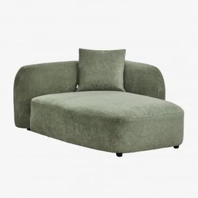 Chaise Longue Direito Para Sofá Modular Em Chenille Coco Tecido Chenille Verde Sálvia - Sklum