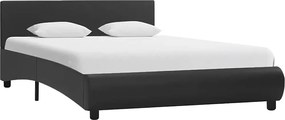 vidaXL Estrutura de cama c/ LED 120x200 cm couro artificial preto