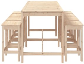 9 pcs conjunto de bar para jardim pinho maciço