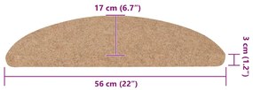 Tapetes de escada adesivos 30 pcs 56x17x3 cm bege