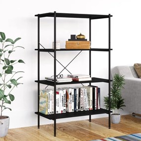 vidaXL Unidade com 4 prateleiras 80x40x130 cm preto