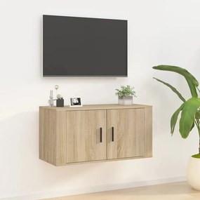 vidaXL Móvel de TV de parede 80x34,5x40 cm castanho sonoma