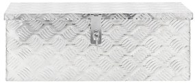 Caixa de arrumação 70x31x27 cm alumínio prateado