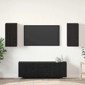 vidaXL Unidade de TV 2 pcs Carvalho preto Madeira processada