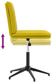 Cadeiras de jantar 2 pcs veludo amarelo