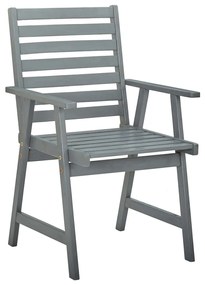 Cadeiras de jantar p/ jardim 3 pcs c/ almofadões acácia maciça