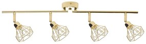 Candeeiro de teto em metal dourado para 4 lâmpadas ERMA Beliani