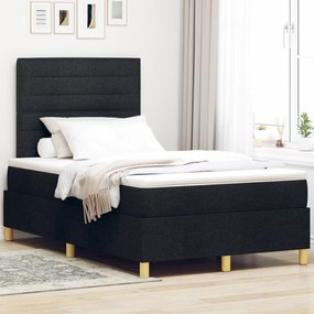 Cama Box Springs com Colchão Preto 120x200 cm Tecido